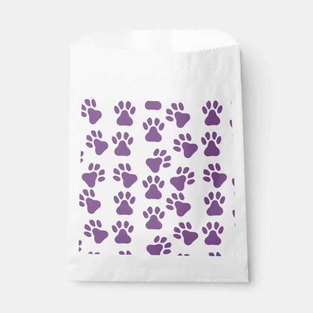 Purple Pawprints  Favor Bag (Front)