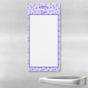 Purple pawprints magnetic notepad