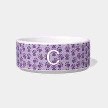 Purple Pawprints Monogram Dog
