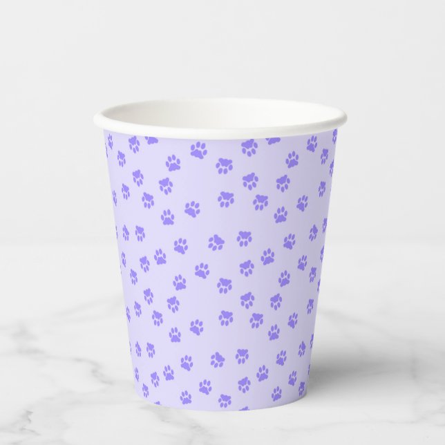 Purple pawprints paper cups (Front)