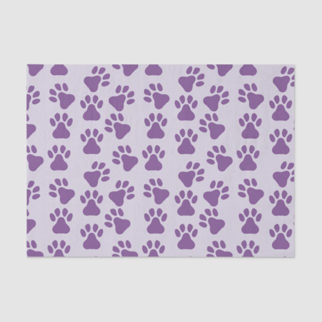 Purple Pawprints  Tissue Paper (Front)