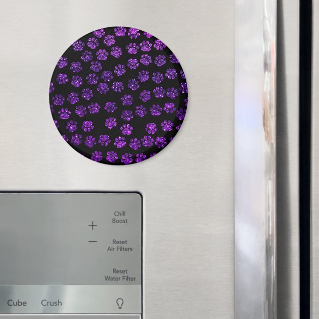 Purple Paws, Glitter Paws, Purple Glitter, Dog Magnet (In Situ (Fridge))