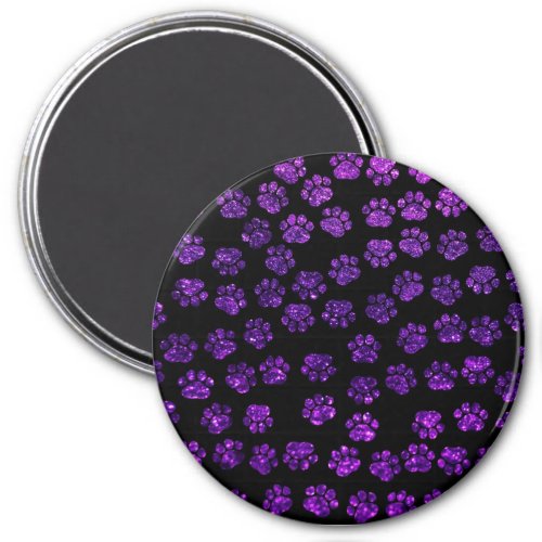 Purple Paws Glitter Paws Purple Glitter Dog Magnet