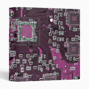Purple PCB Circuit Board Design for IT Pros 3 Ring Binder