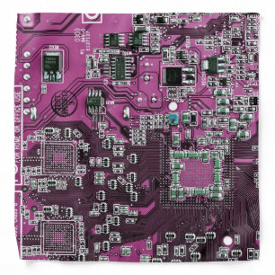 Purple PCB Circuit Board Design for IT Pros Bandana