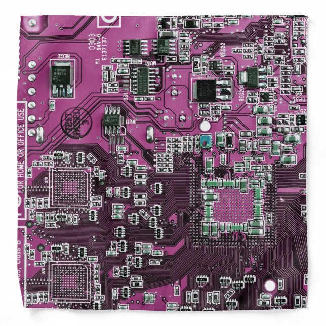 Purple PCB Circuit Board Design for IT Pros Bandana (Front)