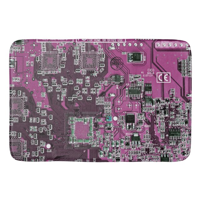 Purple PCB Circuit Board Design for IT Pros Bath Mat (Front)