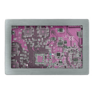 Purple PCB Circuit Board Design for IT Pros Belt Buckle