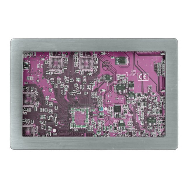 Purple PCB Circuit Board Design for IT Pros Belt Buckle (Front)