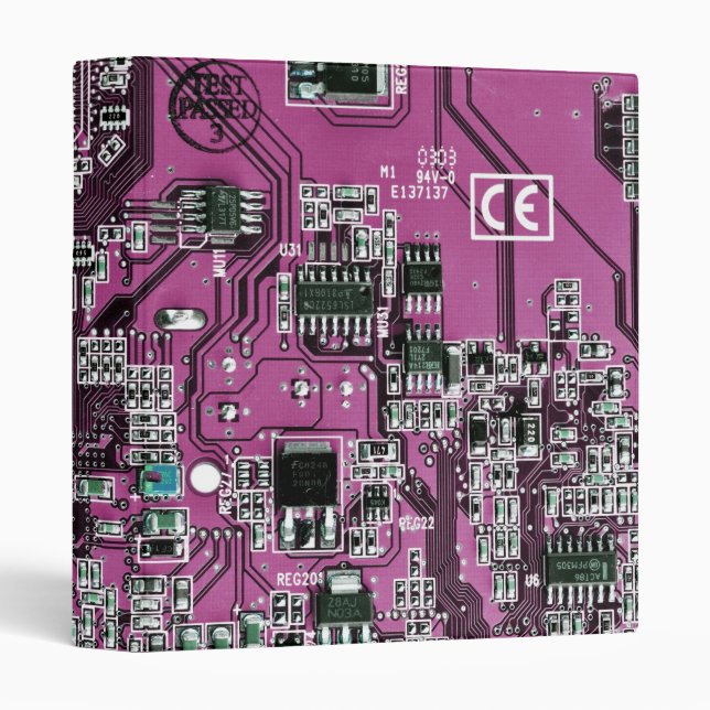 Purple PCB Circuit Board Design for IT Pros Binder (Front/Spine)
