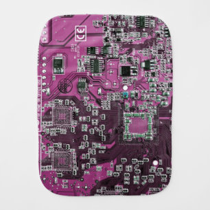 Purple PCB Circuit Board Design for IT Pros Burp Cloth