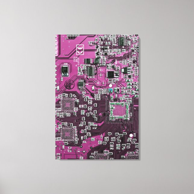 Purple PCB Circuit Board Design for IT Pros Canvas Print (Front)
