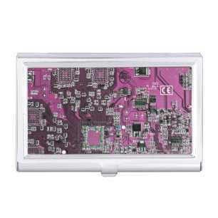 Purple PCB Circuit Board Design for IT Pros Case For Business Cards