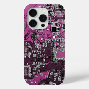 Purple PCB Circuit Board Design for IT Pros iPhone 15 Pro Case