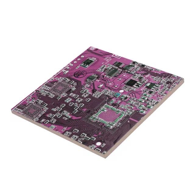 Purple PCB Circuit Board Design for IT Pros Ceramic Tile | Zazzle
