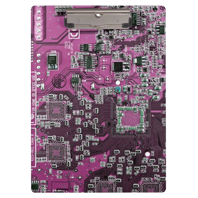 Purple PCB Circuit Board Design for IT Pros Clipboard (Front)