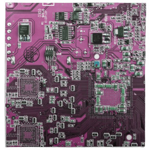 Purple PCB Circuit Board Design for IT Pros Cloth Napkin