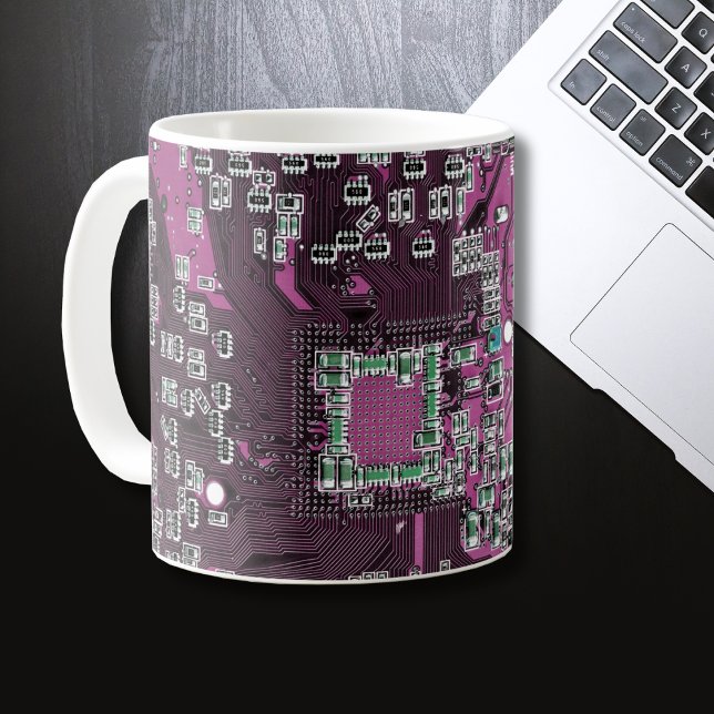 Purple PCB Circuit Board Design for IT Pros Coffee Mug (Creator Uploaded)