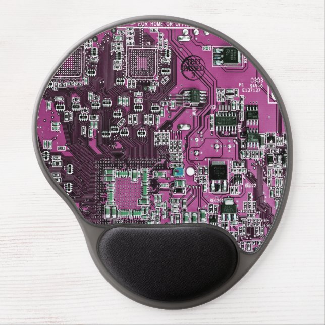 Purple PCB Circuit Board Design for IT Pros Gel Mouse Pad (Front)