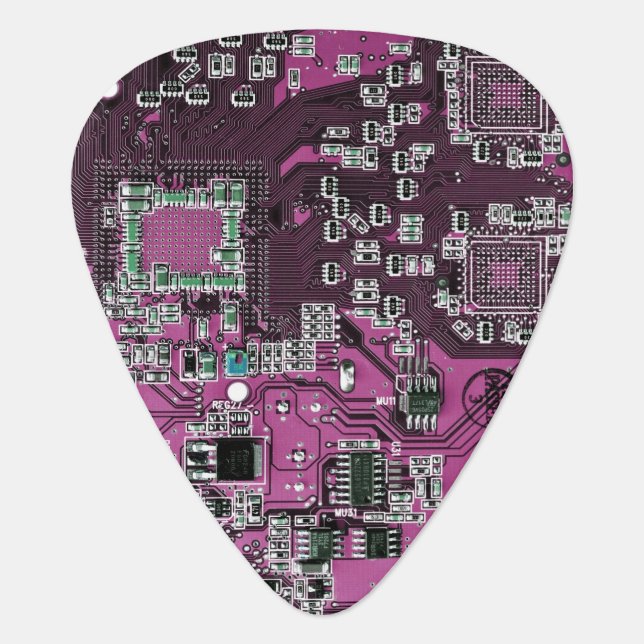 Purple PCB Circuit Board Design for IT Pros Guitar Pick (Front)