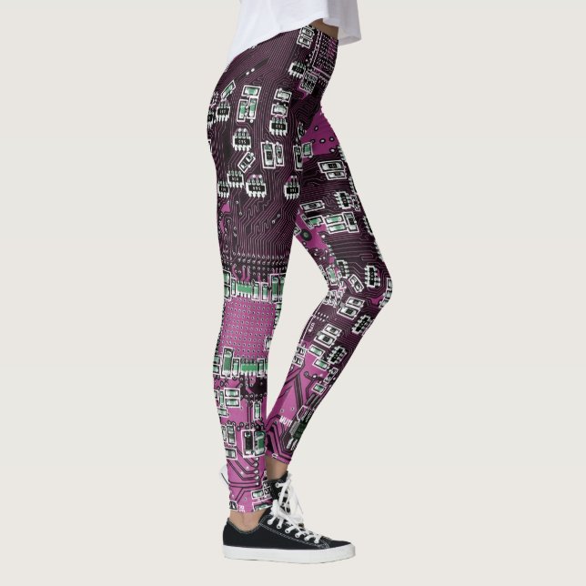 Purple PCB Circuit Board Design for IT Pros Leggings (Right)