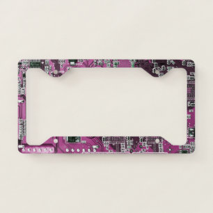 Purple PCB Circuit Board Design for IT Pros License Plate Frame