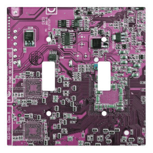 Purple PCB Circuit Board Design for IT Pros Light Switch Cover