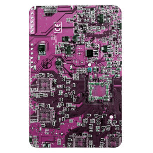 Purple PCB Circuit Board Design for IT Pros Magnet