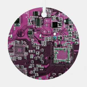 Purple PCB Circuit Board Design for IT Pros Metal Ornament