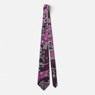 Purple PCB Circuit Board Design for IT Pros Neck Tie
