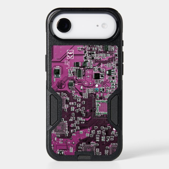 Purple PCB Circuit Board Design for IT Pros Otterbox iPhone Case (Back)