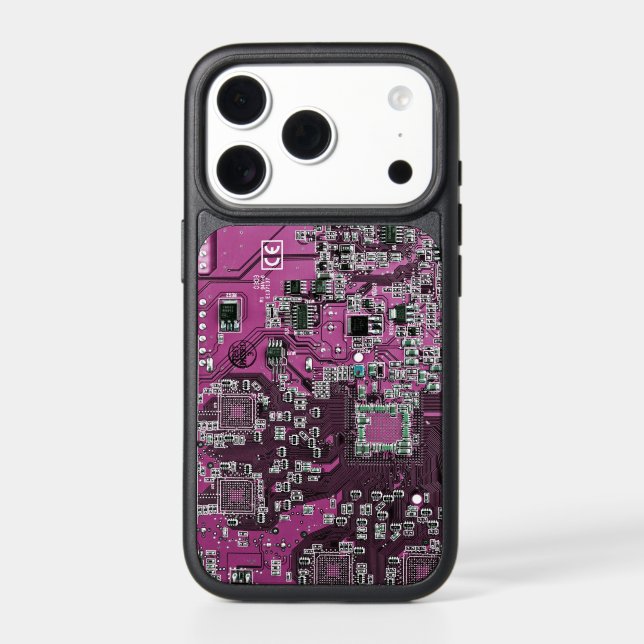 Purple PCB Circuit Board Design for IT Pros Otterbox iPhone Case (Back)