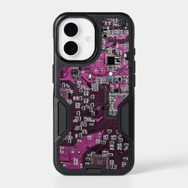 Purple PCB Circuit Board Design for IT Pros Otterbox iPhone Case (Back)