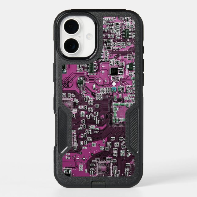 Purple PCB Circuit Board Design for IT Pros Otterbox iPhone Case (Back)