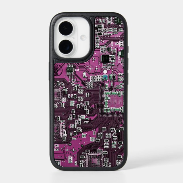 Purple PCB Circuit Board Design for IT Pros Otterbox iPhone Case (Back)