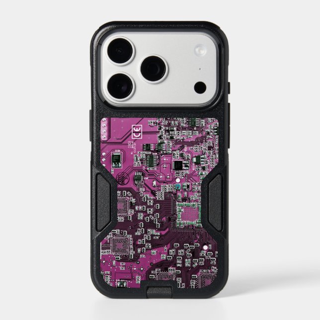 Purple PCB Circuit Board Design for IT Pros Otterbox iPhone Case (Back)