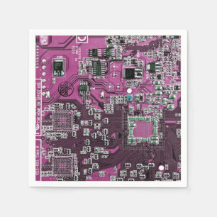Purple PCB Circuit Board Design for IT Pros Paper Napkins