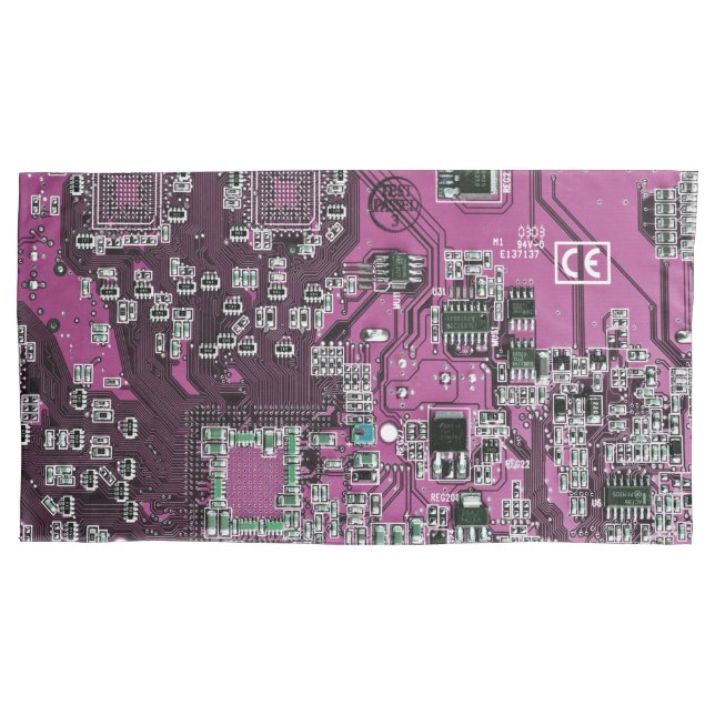 Purple PCB Circuit Board Design for IT Pros Pillow Case (Front)