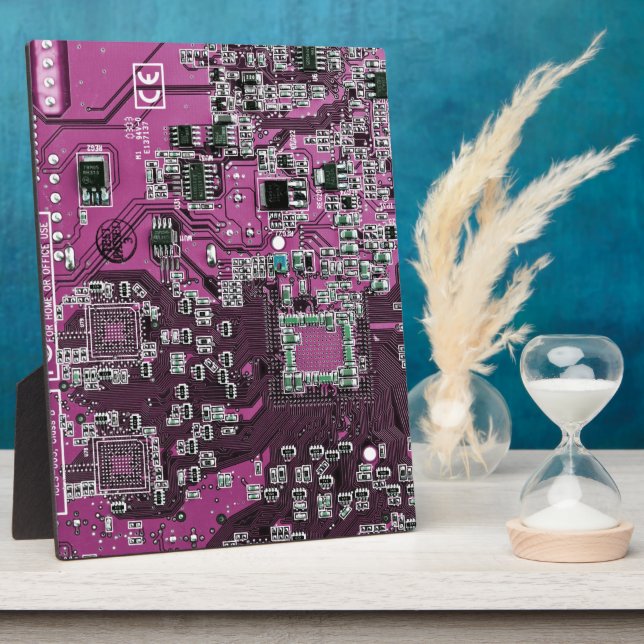 Purple PCB Circuit Board Design for IT Pros Plaque (Side)