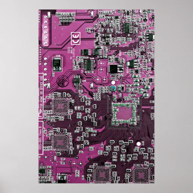 Purple PCB Circuit Board Design for IT Pros Poster | Zazzle