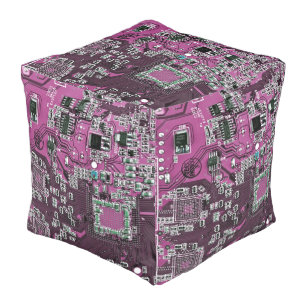 Purple PCB Circuit Board Design for IT Pros Pouf