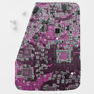 Purple PCB Circuit Board Design for IT Pros Receiving Blanket