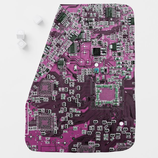 Purple PCB Circuit Board Design for IT Pros Receiving Blanket (In Situ)