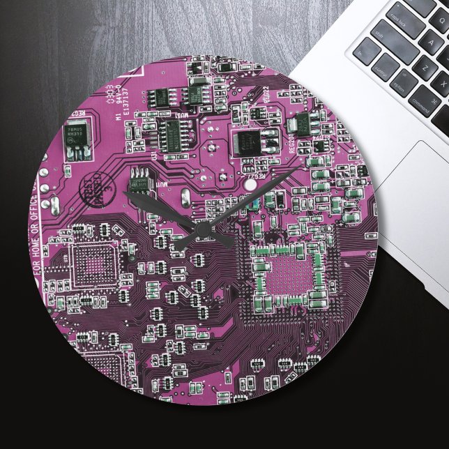 Purple PCB Circuit Board Design for IT Pros Round Clock (Creator Uploaded)