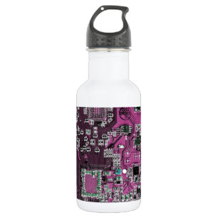 Purple PCB Circuit Board Design for IT Pros Stainless Steel Water Bottle