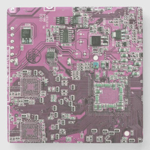 Purple PCB Circuit Board Design for IT Pros Stone Coaster