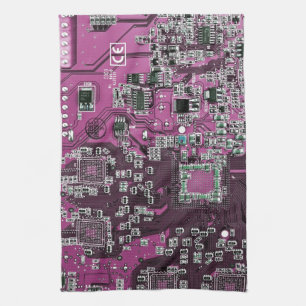 Purple PCB Circuit Board Design for IT Pros Towel