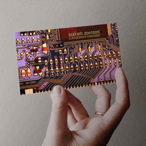 Purple PCB Printed Circuit Technology Engineering Business Card