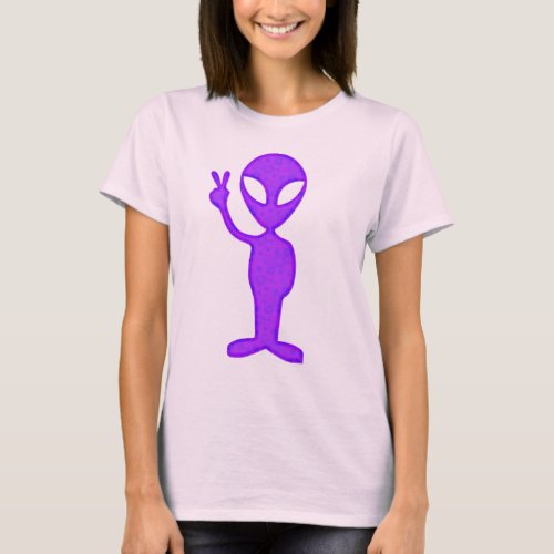 Purple Peace Alien T_Shirt