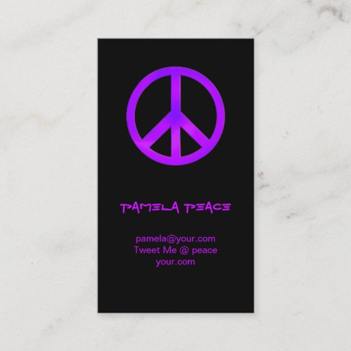 Customizable Purple Peace Profile Card Business Card Templates